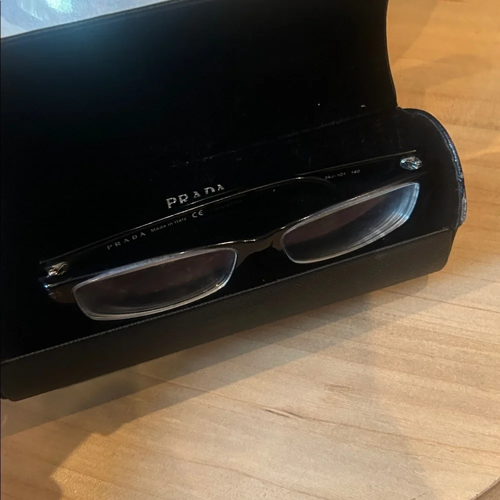 Prada Classic Black Rectangular Eyeglasses VPR 07E 2AJ-1O1 140/BP5167754